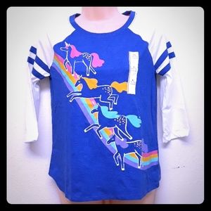 Girls Unicorn Lapis Blue Shirt